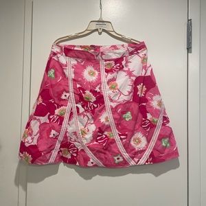 LILLY Pulitzer Sonia A Line Skirt Hot Pink Cherry Blossom Women 10